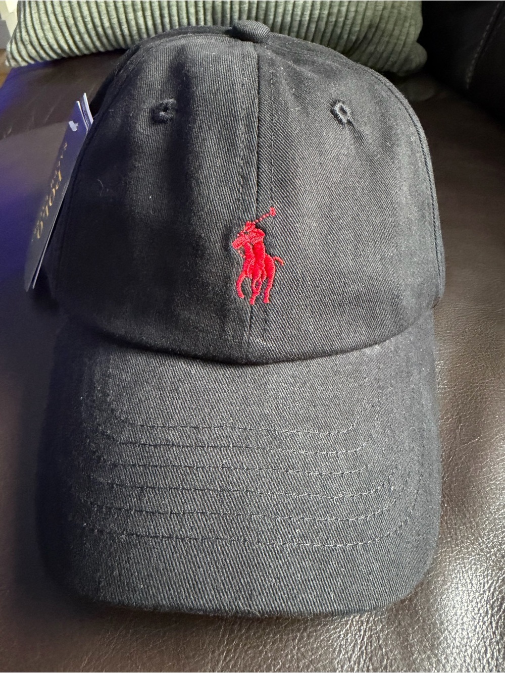 Polo Ralph Lauren Black Classic Baseball Cup Red Pony logo NWT - Picture 2 of 6